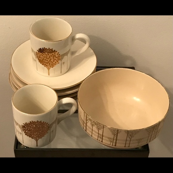 Goldenmist Demitasse — Set of 4 plus Sugar Bowl - Picture 4 of 4